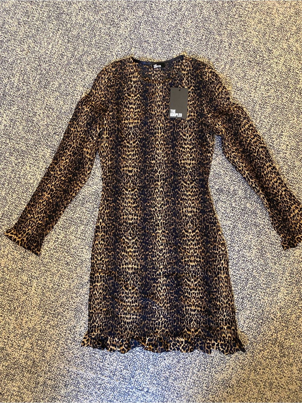 The Kooples Leopard-Print Long Sleeve Dress - Brown & Black